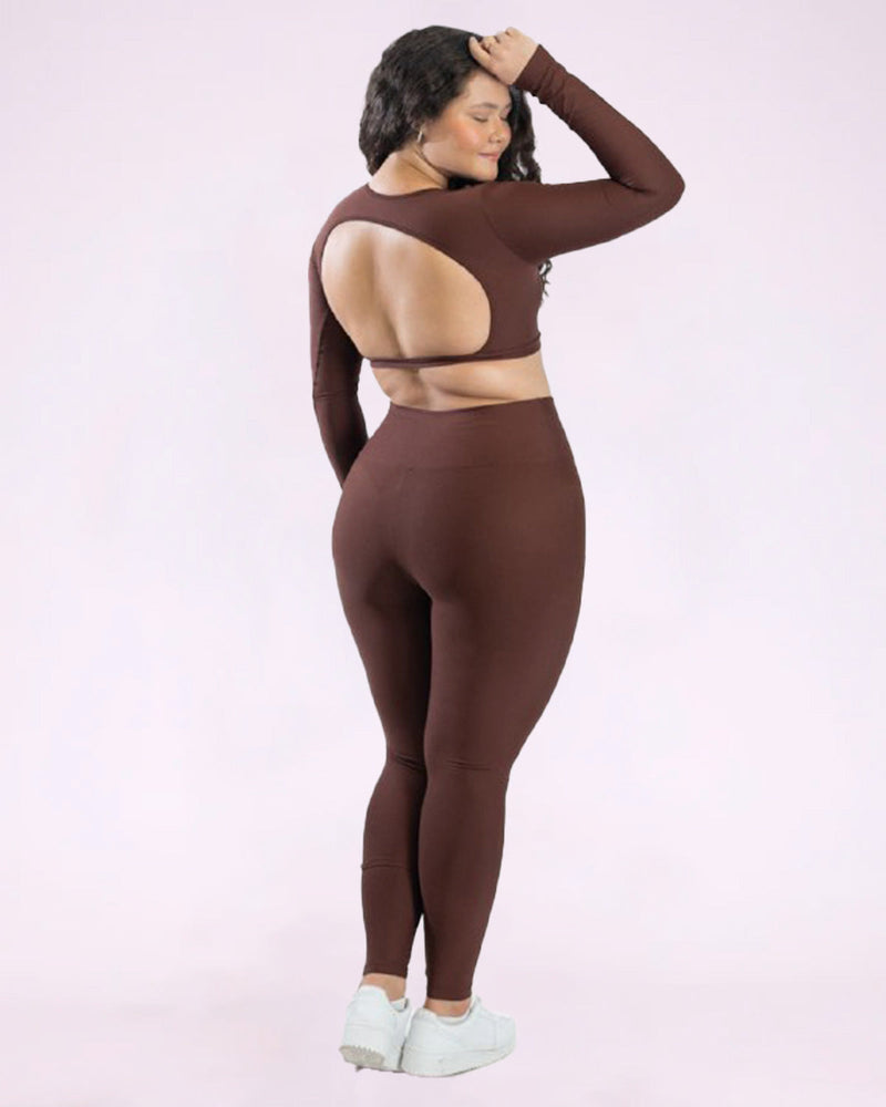 Conjunto Fitness Básica Curve Plus Size Top Manga Longa