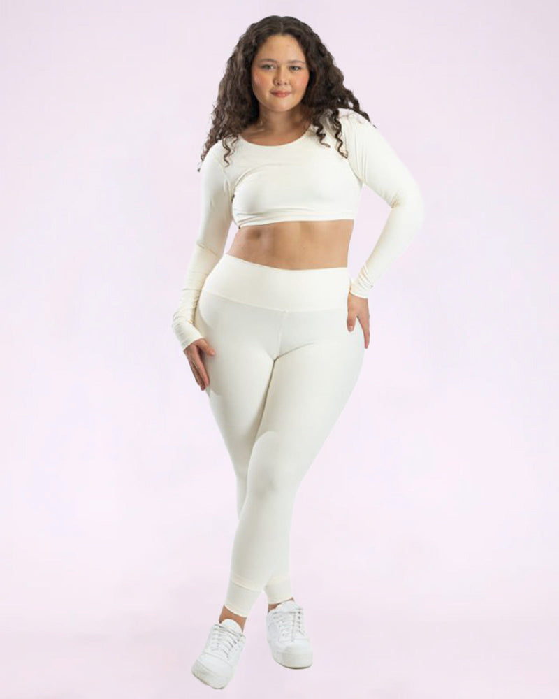 Conjunto Fitness Básica Curve Plus Size Top Manga Longa