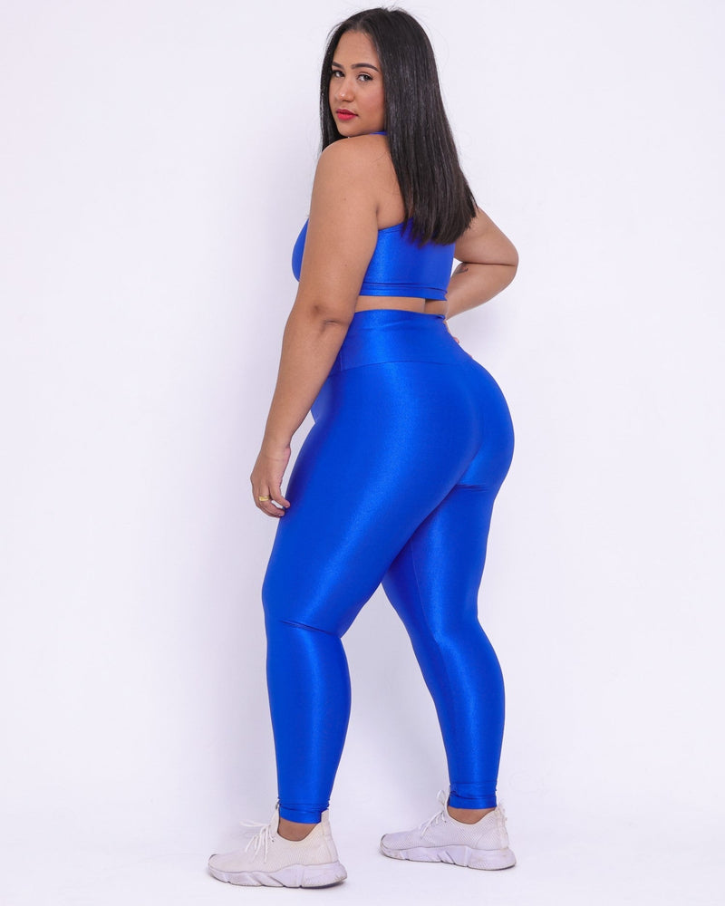 Conjunto Fitness Curve Plus Size Azul Palace