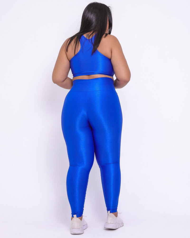 Conjunto Fitness Curve Plus Size Azul Palace