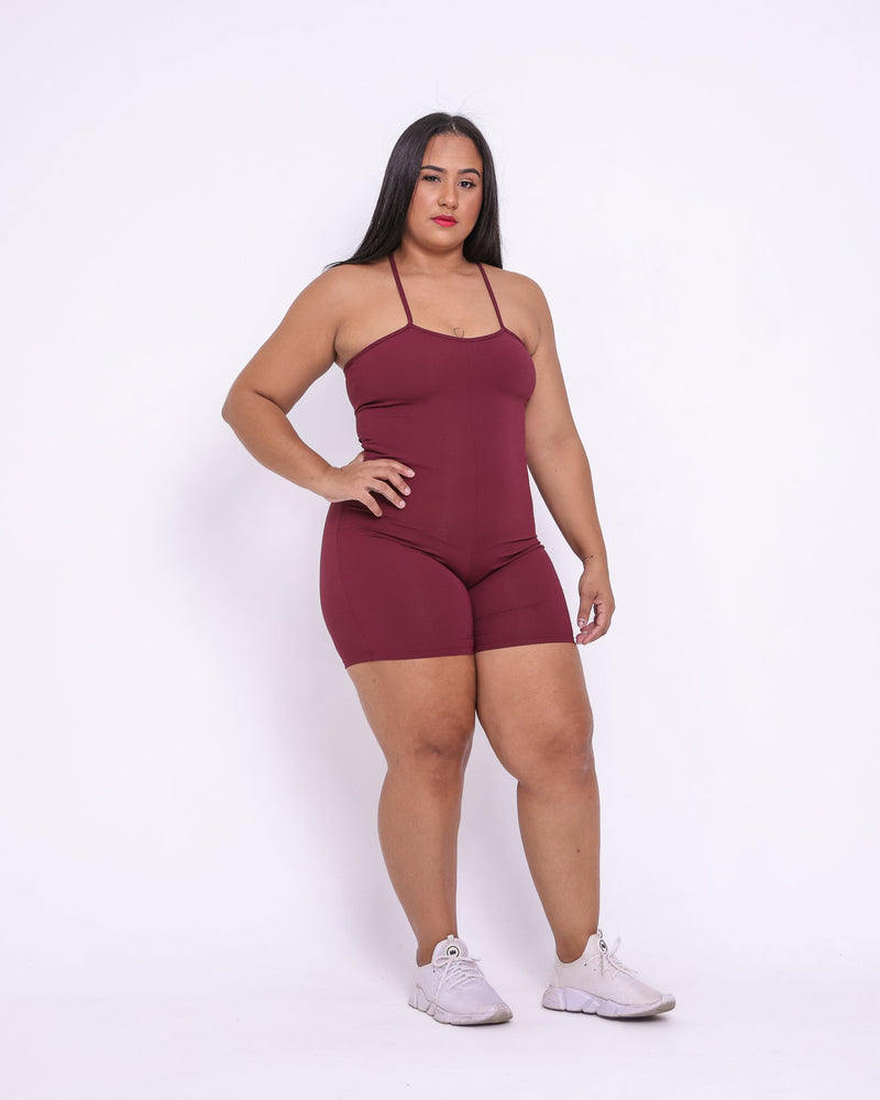 Macaquinho Fitness Básico Curve Plus Size Malte