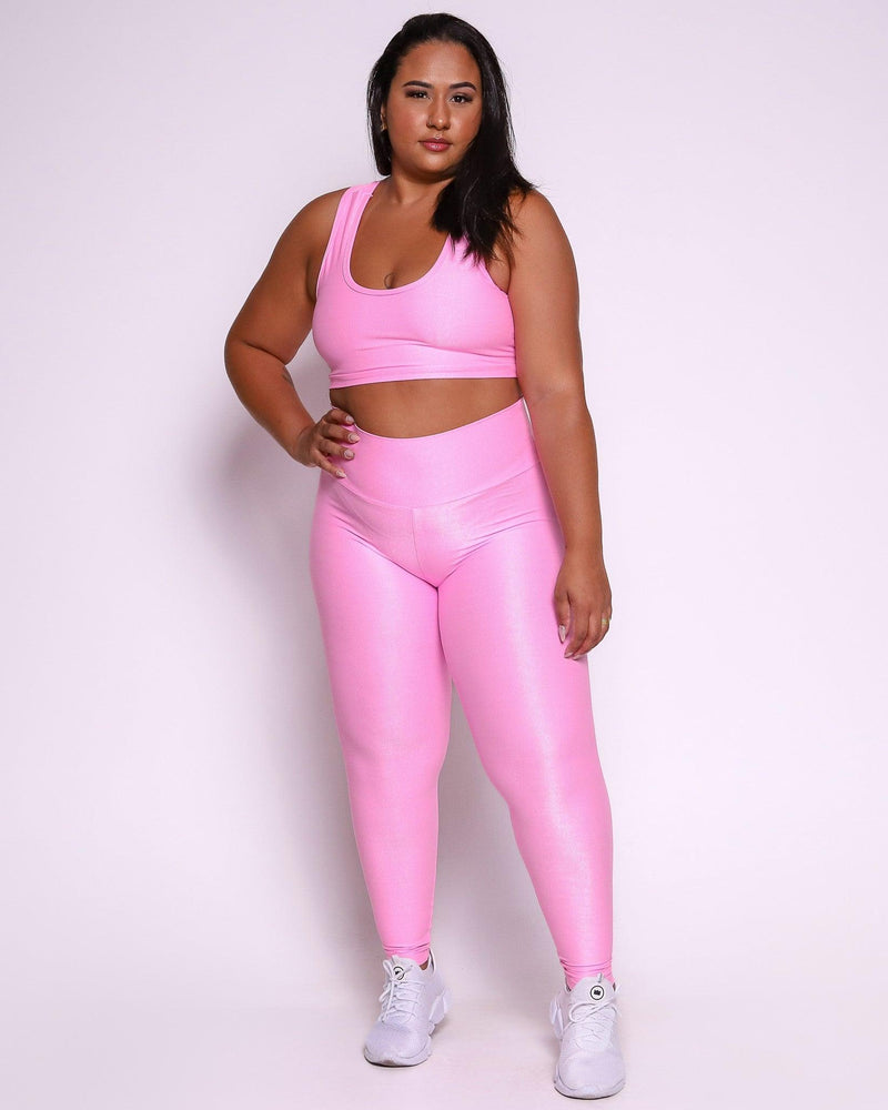 Conjunto Fitness Curve Plus Size Rosa Candy