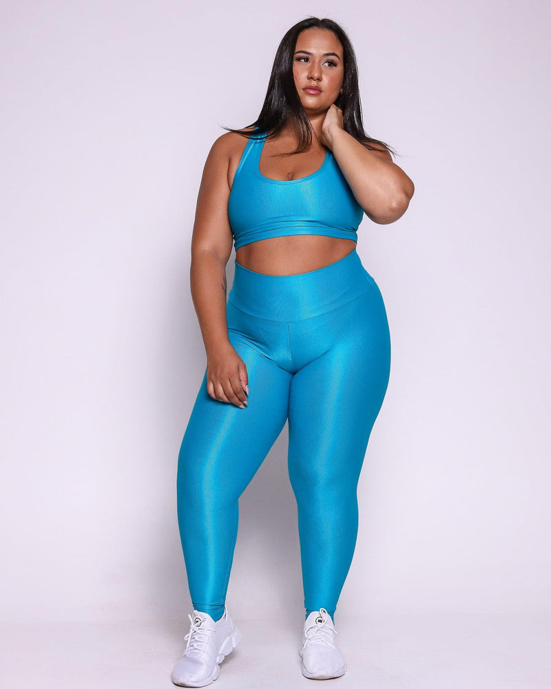 Conjunto Fitness Curve Plus Size Azul Jade