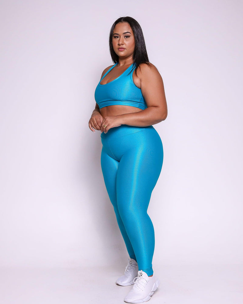 Conjunto Fitness Curve Plus Size Azul Jade