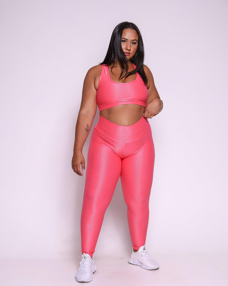 Conjunto Fitness Curve Plus Size Rosa Pink