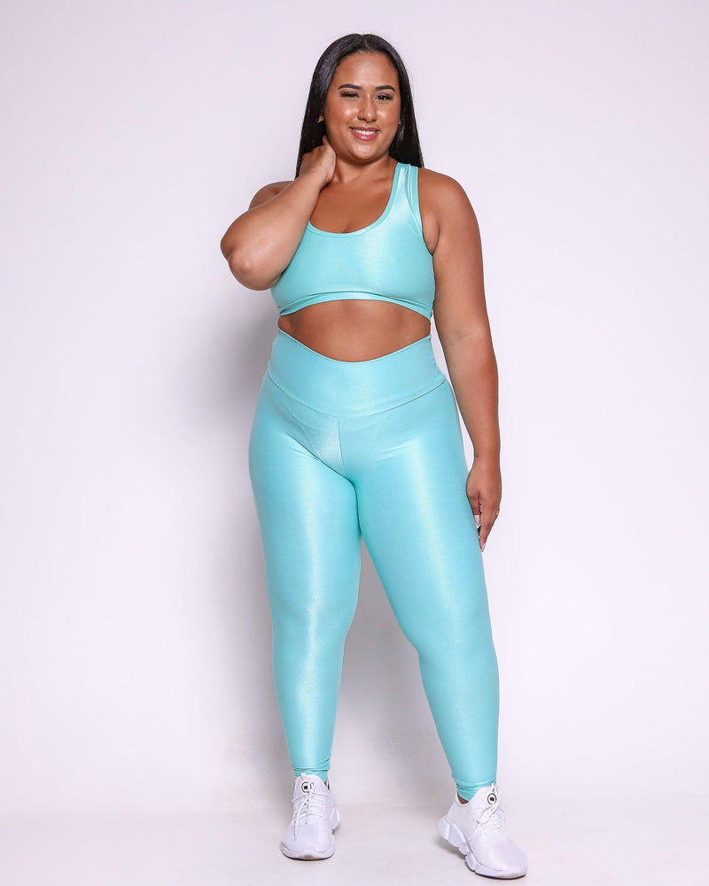 Conjunto Fitness Curve Plus Size Verde Candy